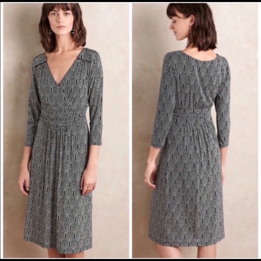 Anthropologie Maeve Galena Black And White Dress